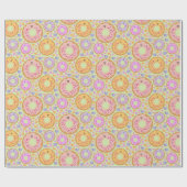 Cute Pastel Donuts & Hearts Cadeaupapier (Vlak)