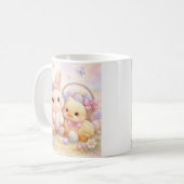 Cute Pastel Easter Bunny & Duck Koffiemok (Voorkant links)