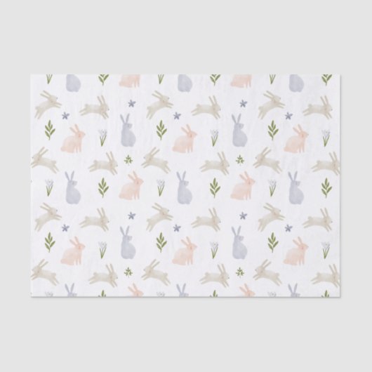 Cute Pastel Easter Bunny Spring Tissuepapier (Voorkant)