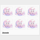 Cute Pastel Easter Bunny Sticker – Moon Aesthetic (Vel)
