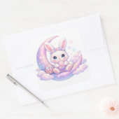 Cute Pastel Easter Bunny Sticker – Moon Aesthetic (Envelop)