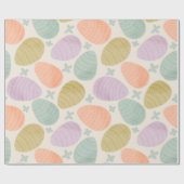 Cute Pastel Easter Egg Seamless Pattern Cadeaupapier (Vlak)