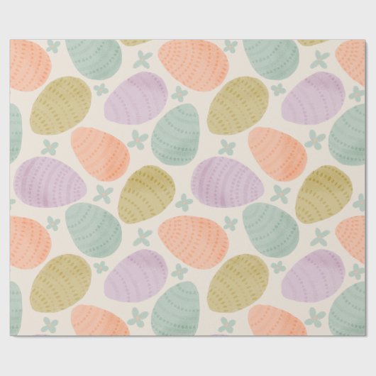 Cute Pastel Easter Egg Seamless Pattern Cadeaupapier (Vlak)