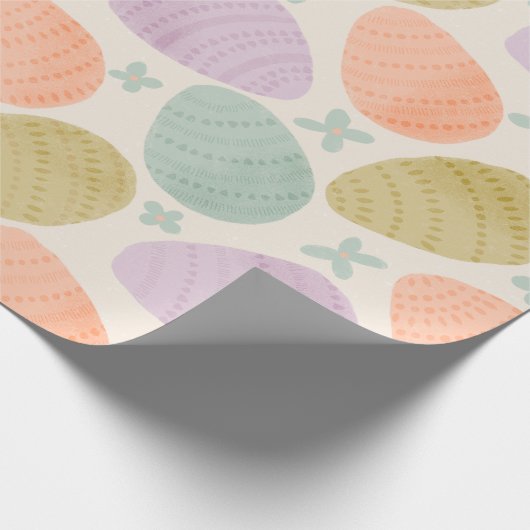 Cute Pastel Easter Egg Seamless Pattern Cadeaupapier (Hoek)