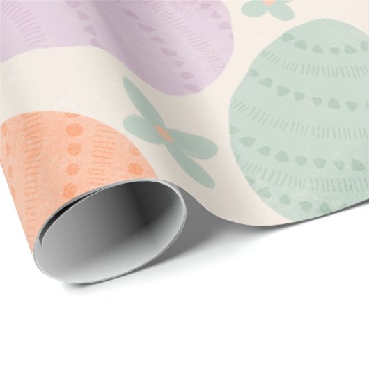 Cute Pastel Easter Egg Seamless Pattern Cadeaupapier (Rol Hoek)