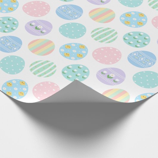Cute Pastel Easter Eggs Pattern  Cadeaupapier (Hoek)