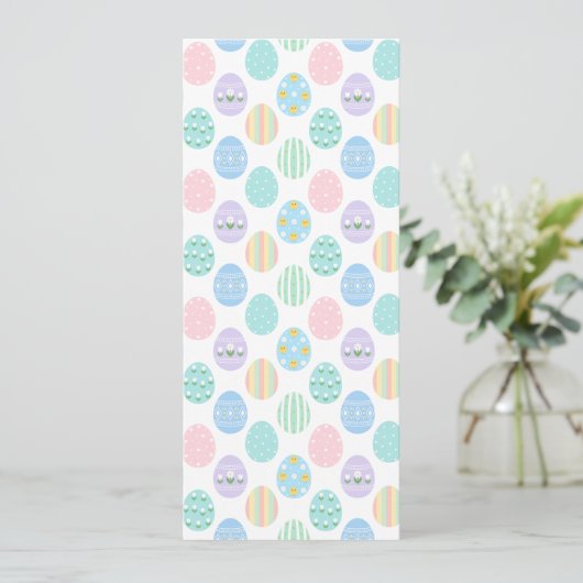 Cute Pastel Easter Eggs Pattern Kaart (Staand voorkant)