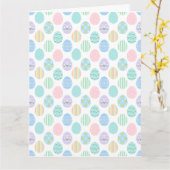 Cute Pastel Easter Eggs Pattern  Kaart (Gele Bloem)