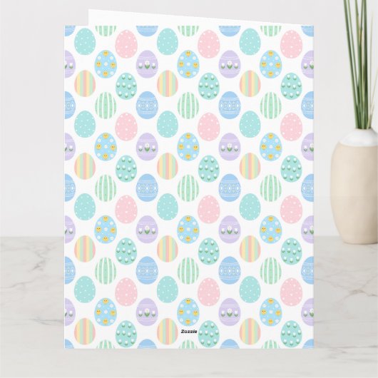 Cute Pastel Easter Eggs Pattern  Kaart (Achterkant)