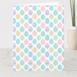 Cute Pastel Easter Eggs Pattern  Kaart