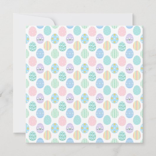 Cute Pastel Easter Eggs Pattern Save The Date (Voorkant)