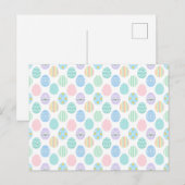 Cute Pastel Easter Eggs Pattern  Uitnodiging Briefkaart (Voorkant / Achterkant)