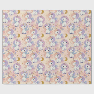 Cute Pastel Eenhoorn Inpakpapier