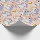 Cute Pastel Eenhoorn Inpakpapier (Hoek)