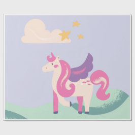 Cute Pastel Eenhoorn Inpakpapier – Kinderverjaarda