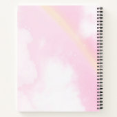 Cute Pastel Eenhoorn Met Roze Sterren voor Meisjes Notitieboek (Achterkant)