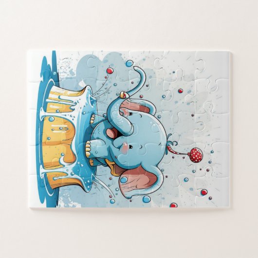 Cute Pastel Elephant Colors Puzzles  Legpuzzel (Horizontaal)