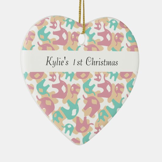 Cute Pastel Elephants Keramisch Ornament (Rechts)