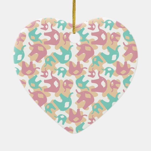Cute Pastel Elephants Keramisch Ornament (Achterkant)