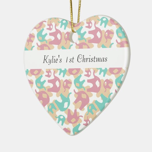 Cute Pastel Elephants Keramisch Ornament (Links)
