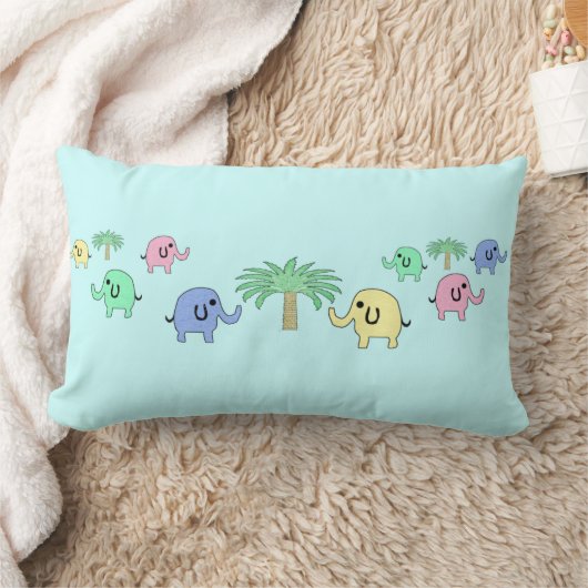 Cute Pastel Elephants Kinder Pillow Kussen (Deken)