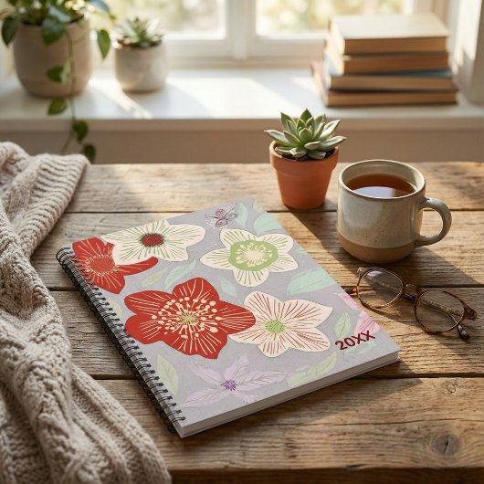 Cute pastel floral abstract Planner