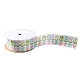 Cute Pastel Flower Pots Pattern Satijnen Lint (Spoel)