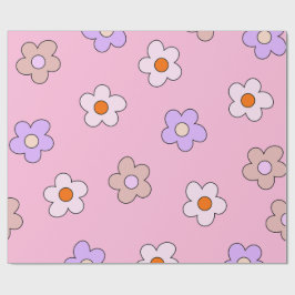 Cute Pastel Flower Wrapping Paper – Pink Floral  Cadeaupapier