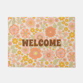 Cute Pastel Flowers Summer Floral Pattern Welkom Deurmat (Voorkant)