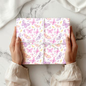 Cute Pastel Flying Butterflies Cadeaupapier