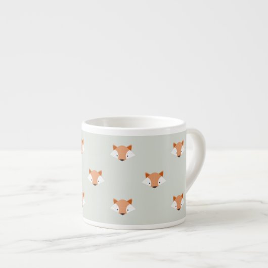 Cute Pastel Fox Faces Pattern Espresso Kop (Voorkant rechts)