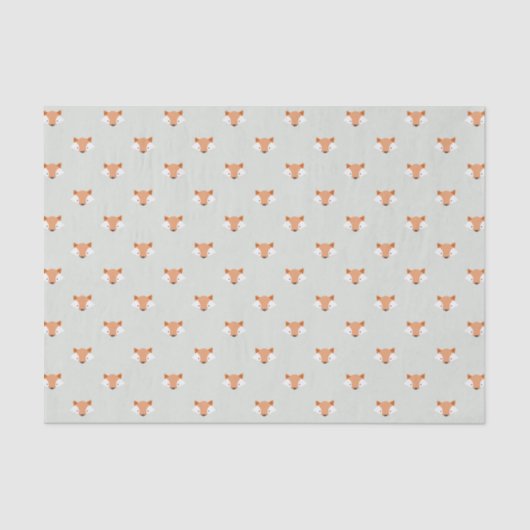 Cute Pastel Fox Faces Pattern Tissuepapier (Voorkant)