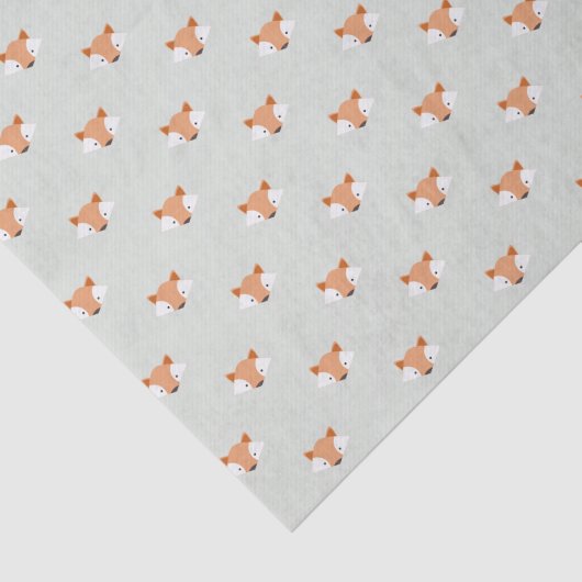 Cute Pastel Fox Faces Pattern Tissuepapier (Detail)
