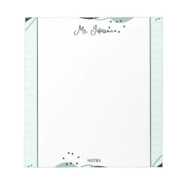 Cute Pastel Frame Teacher Notepad Notitieblok