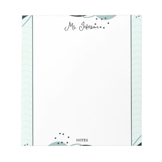 Cute Pastel Frame Teacher Notepad Notitieblok (Voorkant)