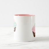 Cute Pastel Frosted Cupcakes Tweekleurige Koffiemok (Center)