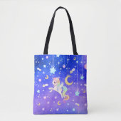 Cute pastel galaxy unicorn tote bag (Voorkant)