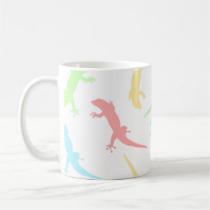 Cute Pastel Gecko Hagedis Naadloos Patroon Koffiemok