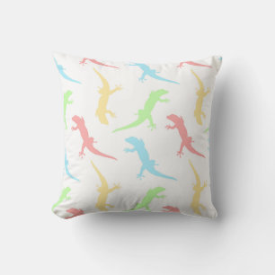Cute Pastel Gecko Hagedis Naadloos Patroon Kussen