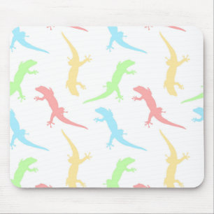 Cute Pastel Gecko Hagedis Naadloos Patroon Muismat