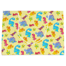 Cute Pastel Gele Uniseks Baby Dinosaur Verjaardag Groot Cadeauzakje