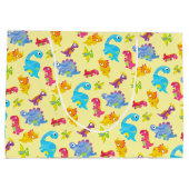Cute Pastel Gele Uniseks Baby Dinosaur Verjaardag Groot Cadeauzakje (Achterkant)