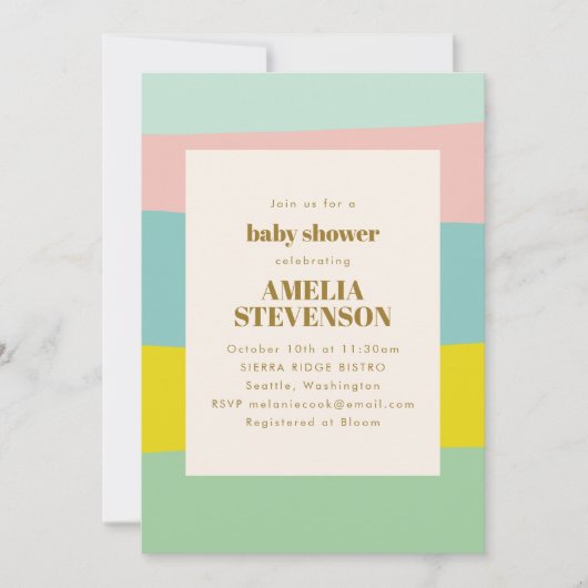 Cute Pastel Geometric Spring Munt Baby shower Kaart (Voorkant)