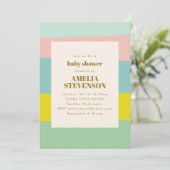 Cute Pastel Geometric Spring Munt Baby shower Kaart (Staand voorkant)