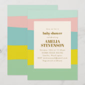 Cute Pastel Geometric Spring Munt Baby shower Kaart (Voorkant / Achterkant)