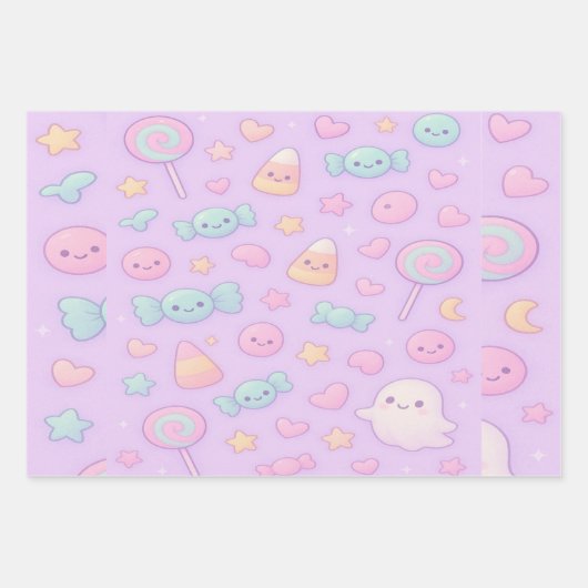 Cute Pastel Ghost Halloween, Inpakpapier Vel (Voorkant 2)