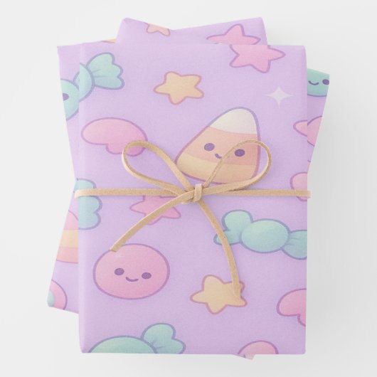 Cute Pastel Ghost Halloween, Inpakpapier Vel