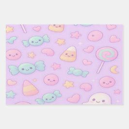 Cute Pastel Ghost Halloween, Inpakpapier Vel