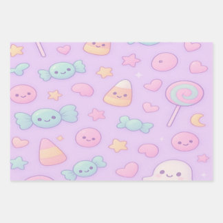 Cute Pastel Ghost Halloween, Inpakpapier Vel