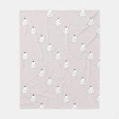 Cute Pastel Ghost Pattern Fleece Deken (Voorkant)